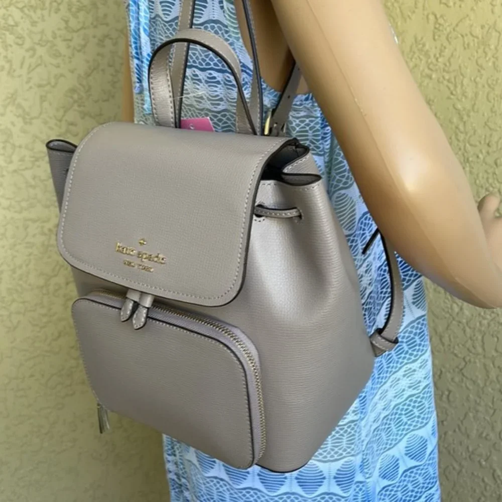 Kate Spade Darcy Flap Backpack Warm Taupe - Picture 14 of 16